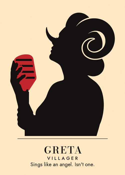 Greta. Sings like an angel. Isn't one.